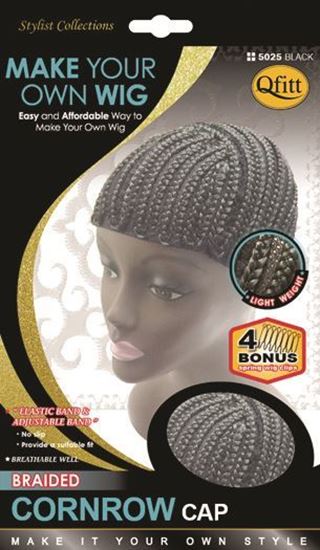 QFitt Cornrow Cap Horseshoe Black #5025