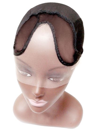 Qfitt Center Parting Invisible Lace Front U-Part Wig Cap #5015