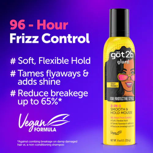 Got2B Glued 2-in-1 Smooth & Hold Hair Mousse 8oz.