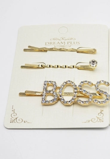 DREAM PLUS GOLD AND SILVER BOSS HAIR PINS