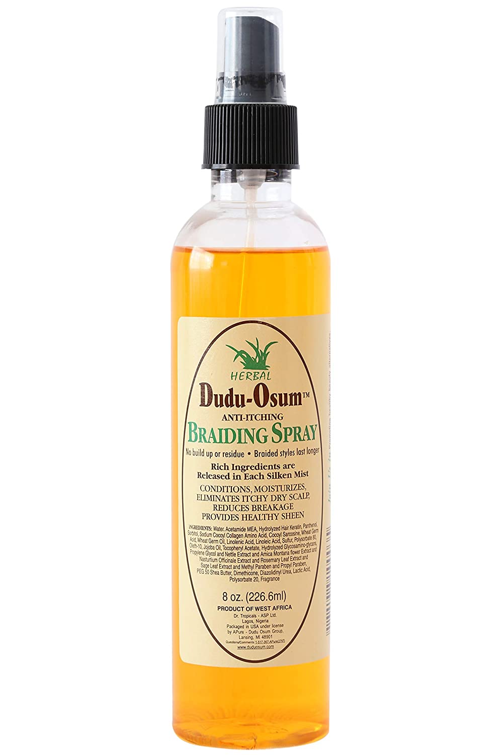 DUDU-OSUM ANTI ITCHING BRAIDING SPRAY 8 OZ.