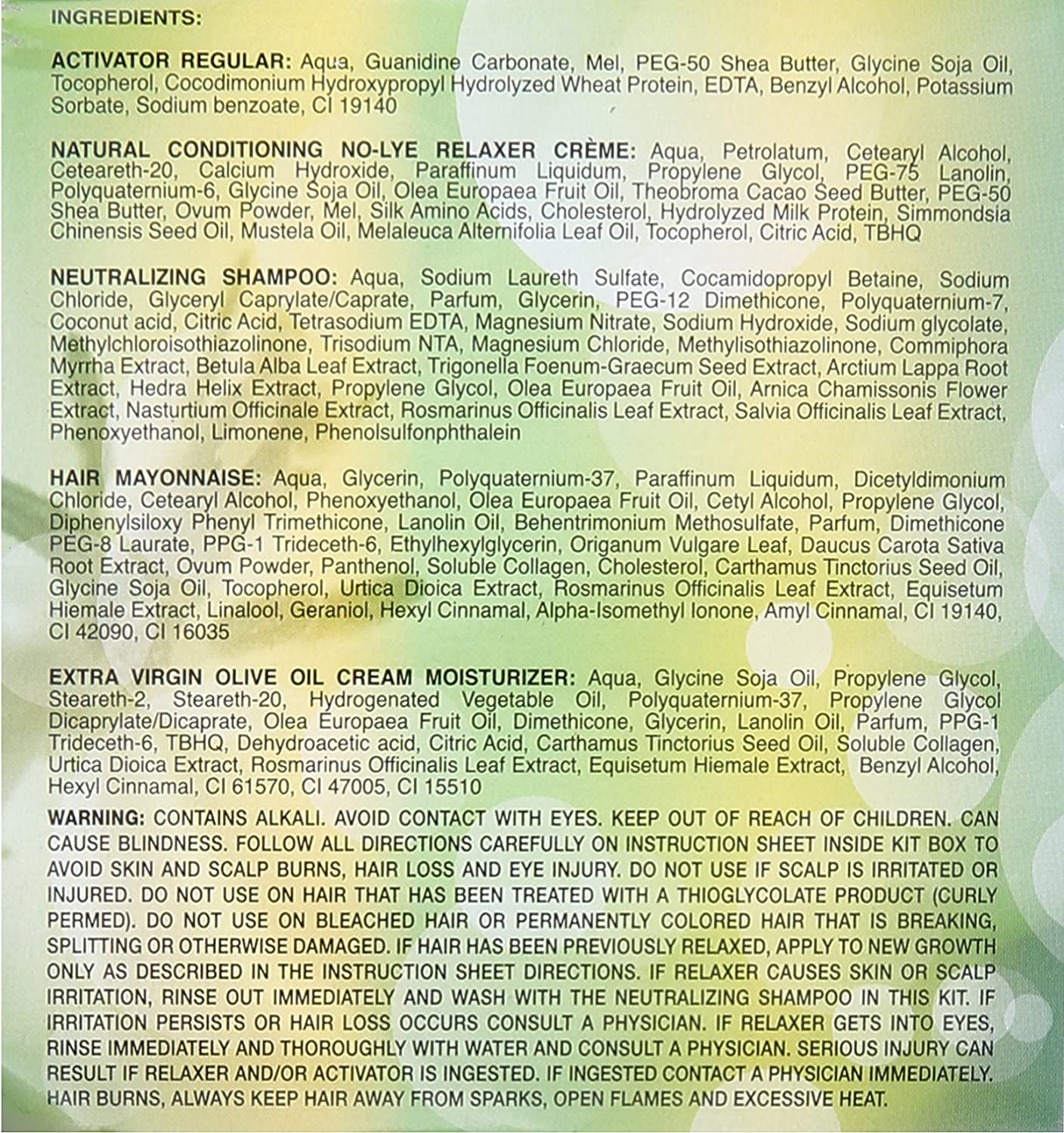 AFRICA'S BEST, ORGANIC OLIVE OIL CONDITIONING RELAXER SYSTEM
