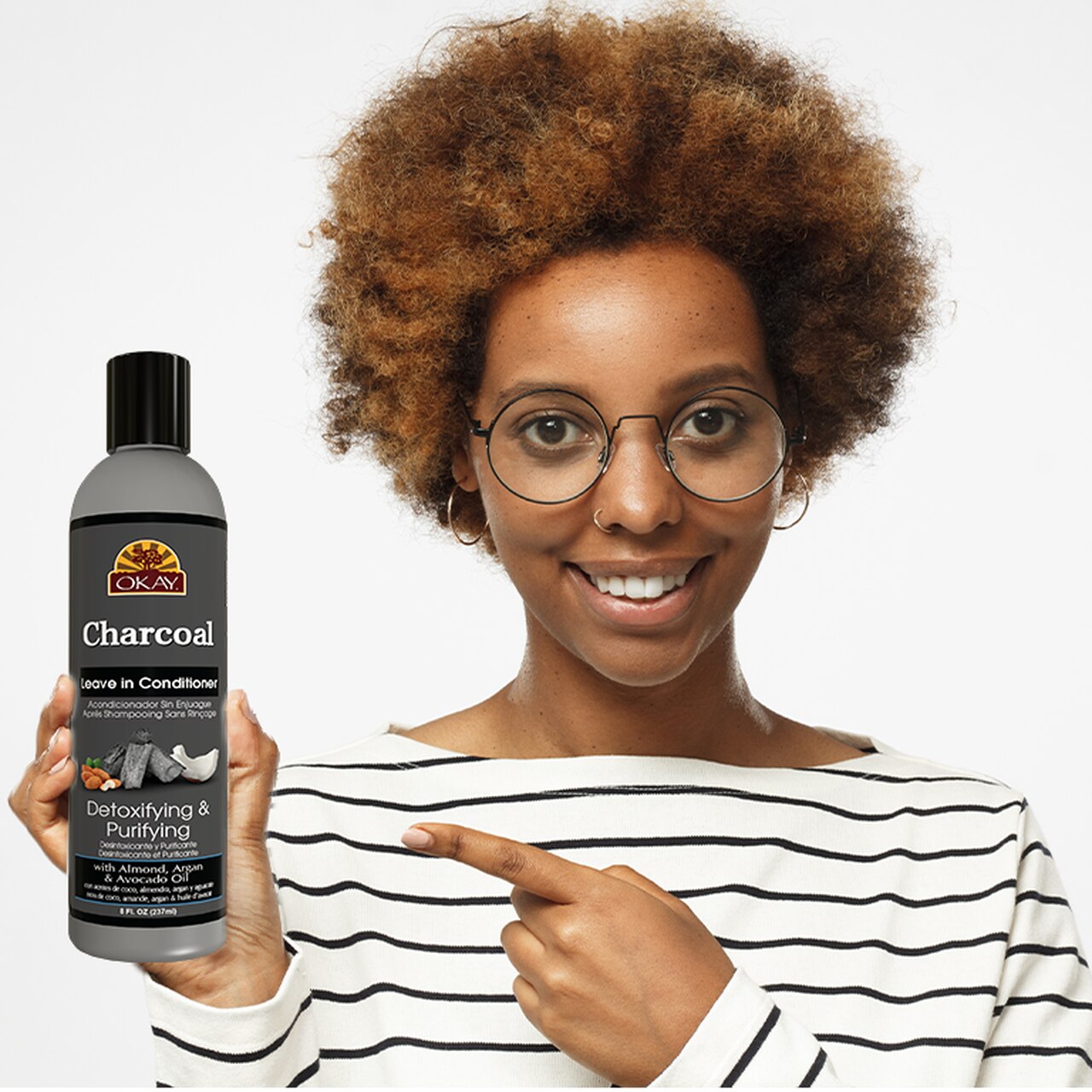 OKAY CHARCOAL DETOXIFYING & PURIFYING LEAVE-IN CONDITIONER 8OZ