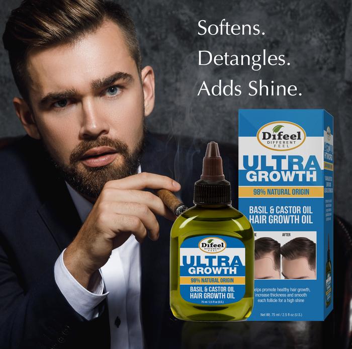 DIFEEL MENS ULTRA GROWTH BASIL & CASTOR HAIR GROWTH OIL 2.5 FL. OZ.