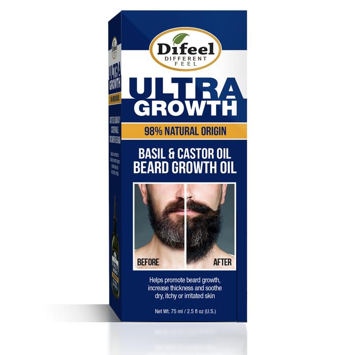 DIFEEL MENS ULTRA GROWTH BASIL AND CASTOR BEARD OIL 2.5 OZ.