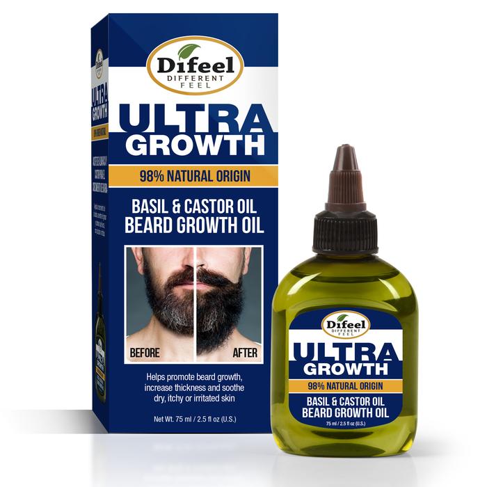 DIFEEL MENS ULTRA GROWTH BASIL AND CASTOR BEARD OIL 2.5 OZ.