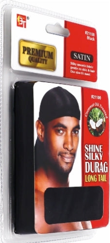 PREMIUM QUALITY COCONUT OIL TREATED SHINE SILKY DURAG WITH LONG TAIL