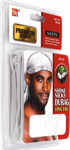 PREMIUM QUALITY COCONUT OIL TREATED SHINE SILKY DURAG WITH LONG TAIL