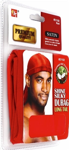 PREMIUM QUALITY COCONUT OIL TREATED SHINE SILKY DURAG WITH LONG TAIL