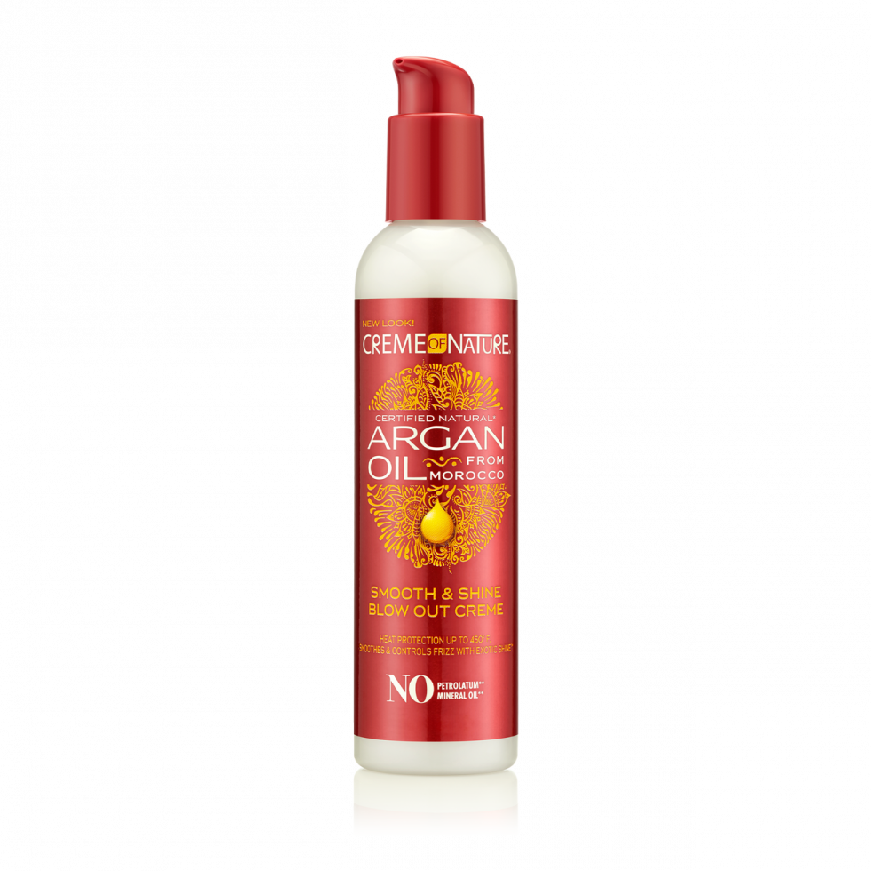 CREME OF NATURE ARGAN OIL HEAT PROTECTOR SMOOTH & SHINE BLOW OUT CREME 7.6 OZ.