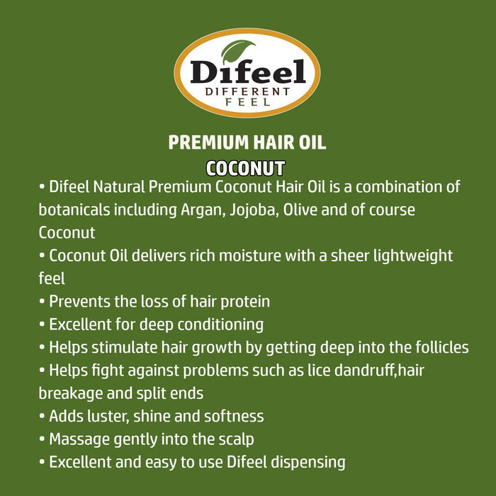 DIFEEL 99% NATURAL PREMIUM HAIR OIL 7.1 OZ.