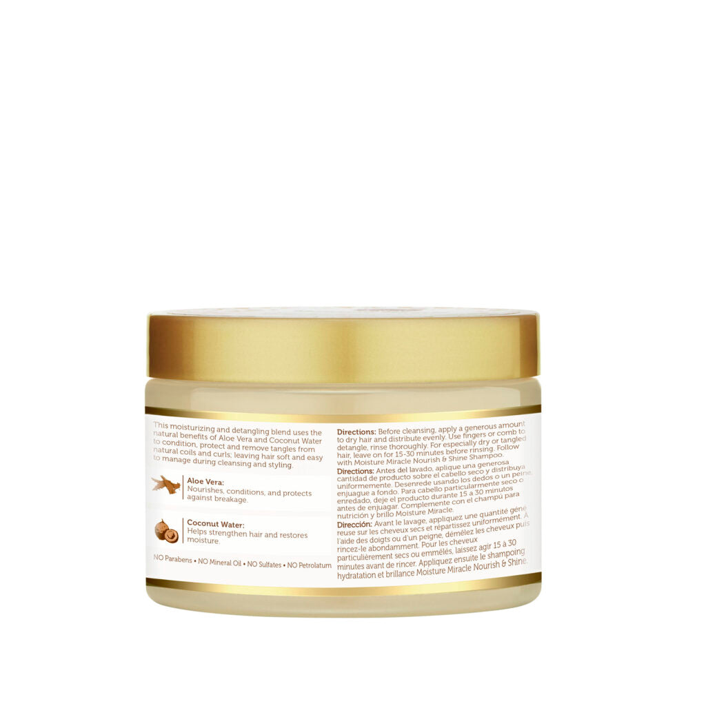 AFRICAN PRIDE MOISTURE MIRACLE ALOE & COCONUT WATER PRE-SHAMPOO 12 OZ.