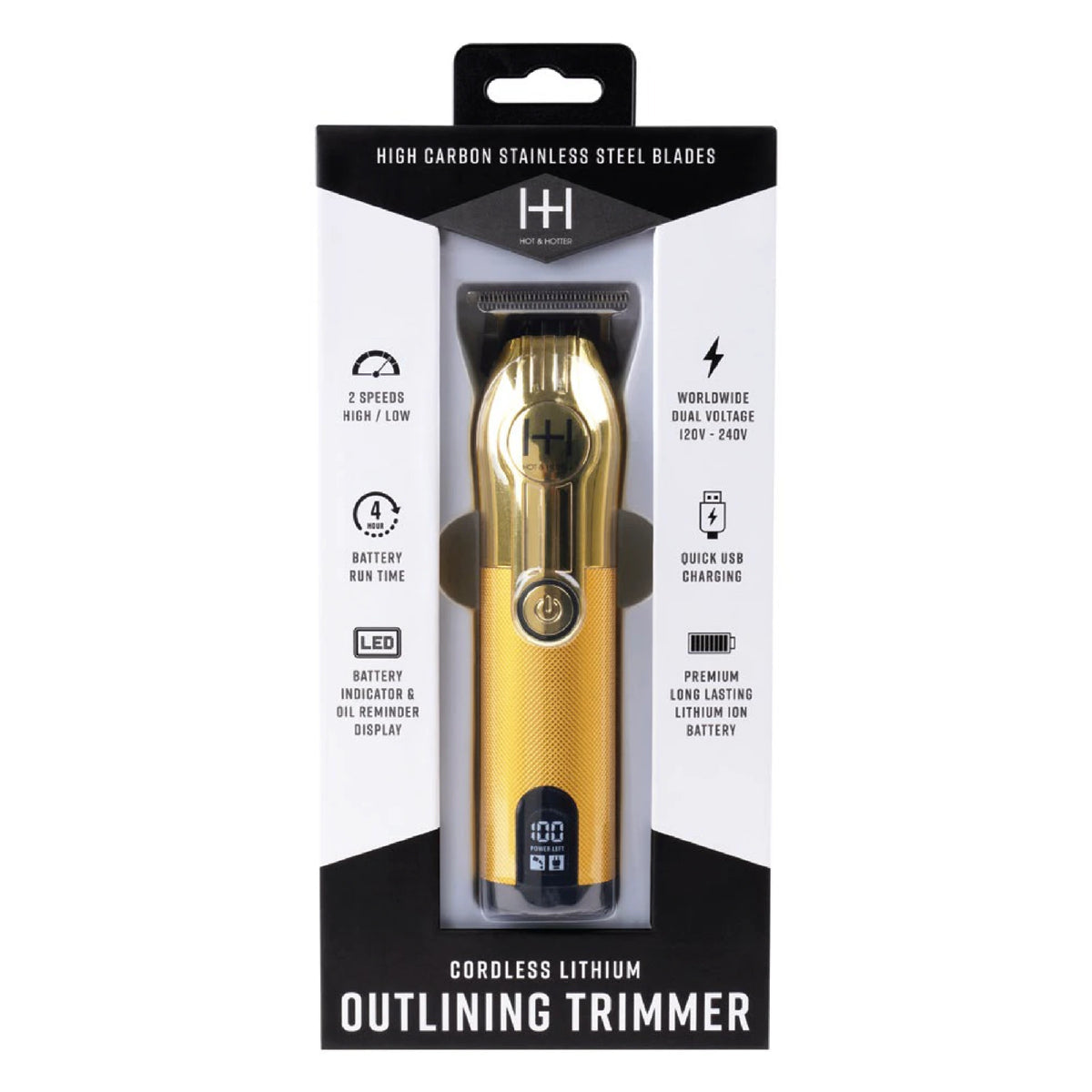 HOT & HOTTER PROFESSIONAL LITHIUM CORDLESS CLIPPER GOLD #5799