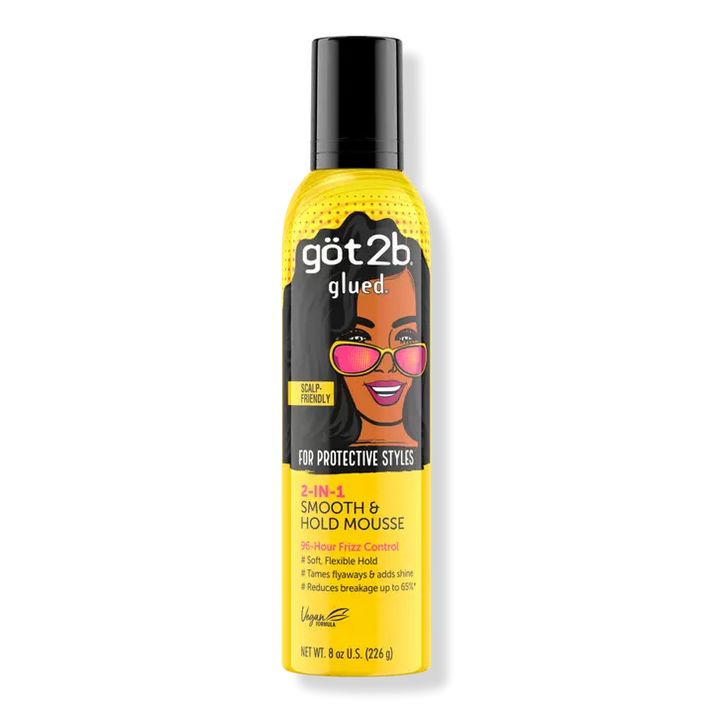 GOT2B GLUED 2-IN-1 SMOOTH & HOLD MOUSSE 8 OZ.