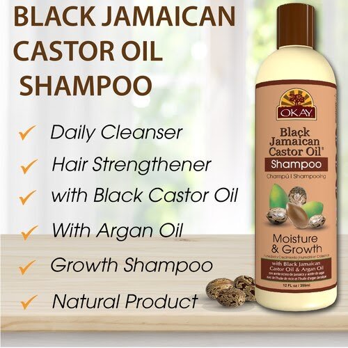 OKAY BLACK JAMAICAN CASTOR OIL SHAMPOO, 12OZ