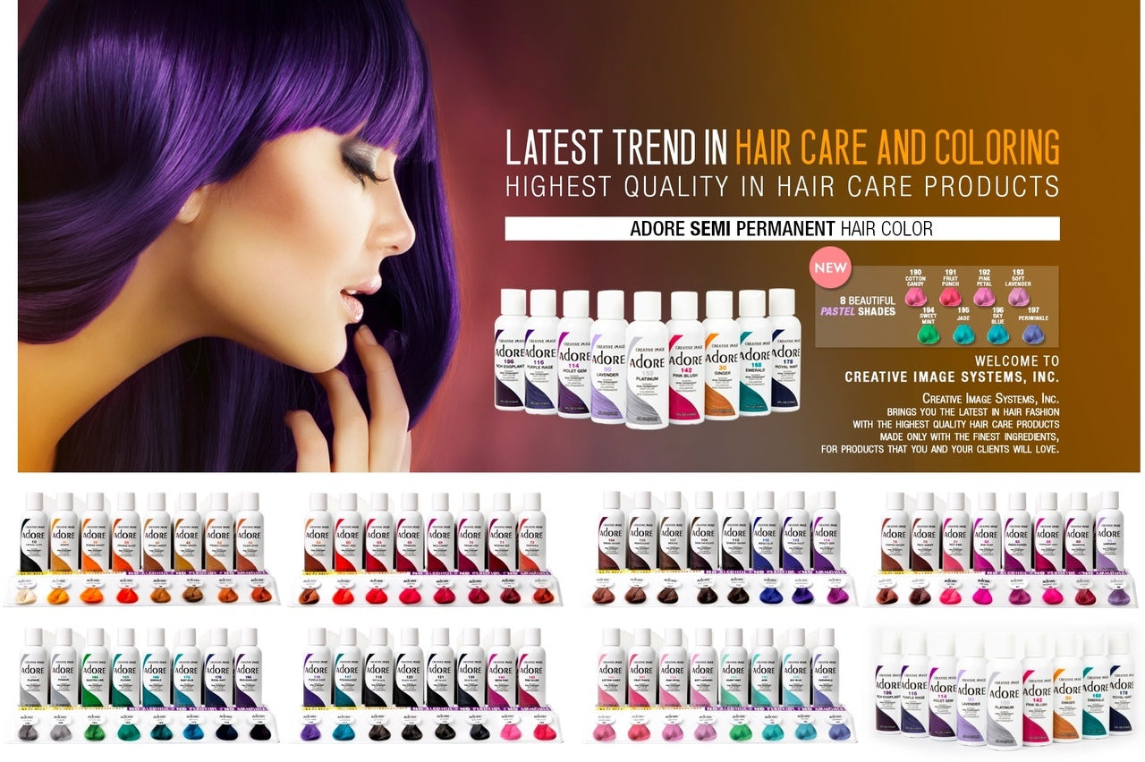 ADORE SEMI-PERMANENT HAIR COLOR 4 FL.OZ.