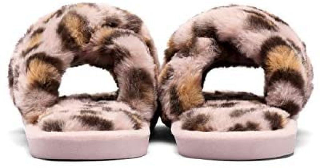 FLUFFY CROSS BAND FUZZY PLUSH FURRY SLIPPERS