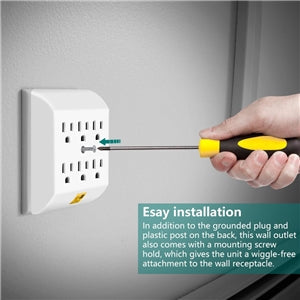 POWTECH 6 OUTLET WALL TAP (PT-7806BB)