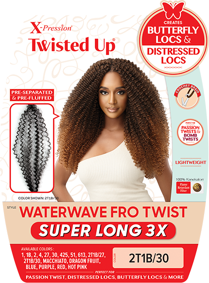 X-PRESSION TWISTED UP WATERWAVE FRO TWIST SUPER LONG 3X