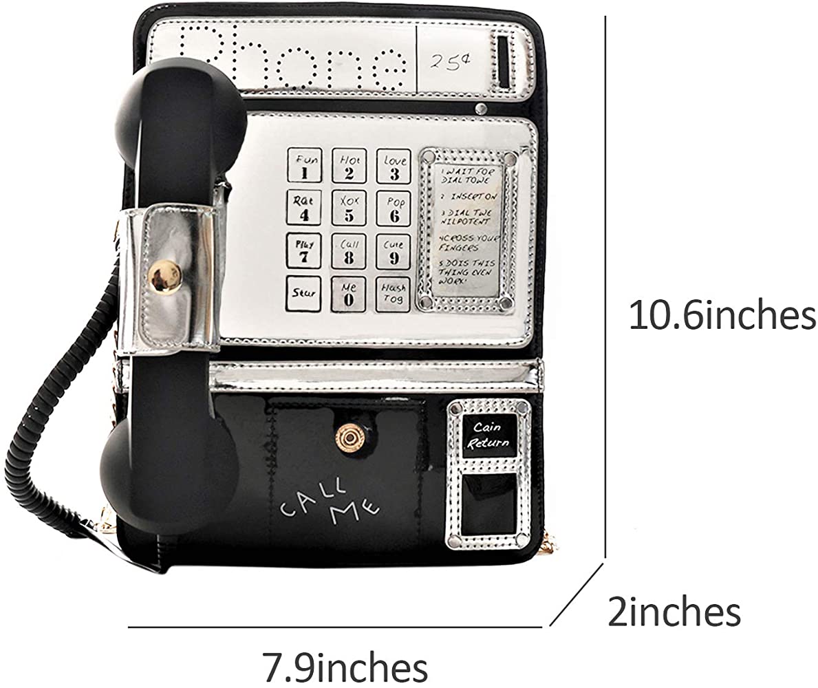 RETRO TELEPHONE SHAPED CROSSBODY BAG