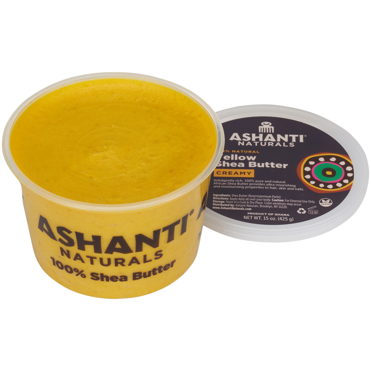 ASHANTI 100% YELLOW CREAMY SHEA BUTTER 8 OZ.