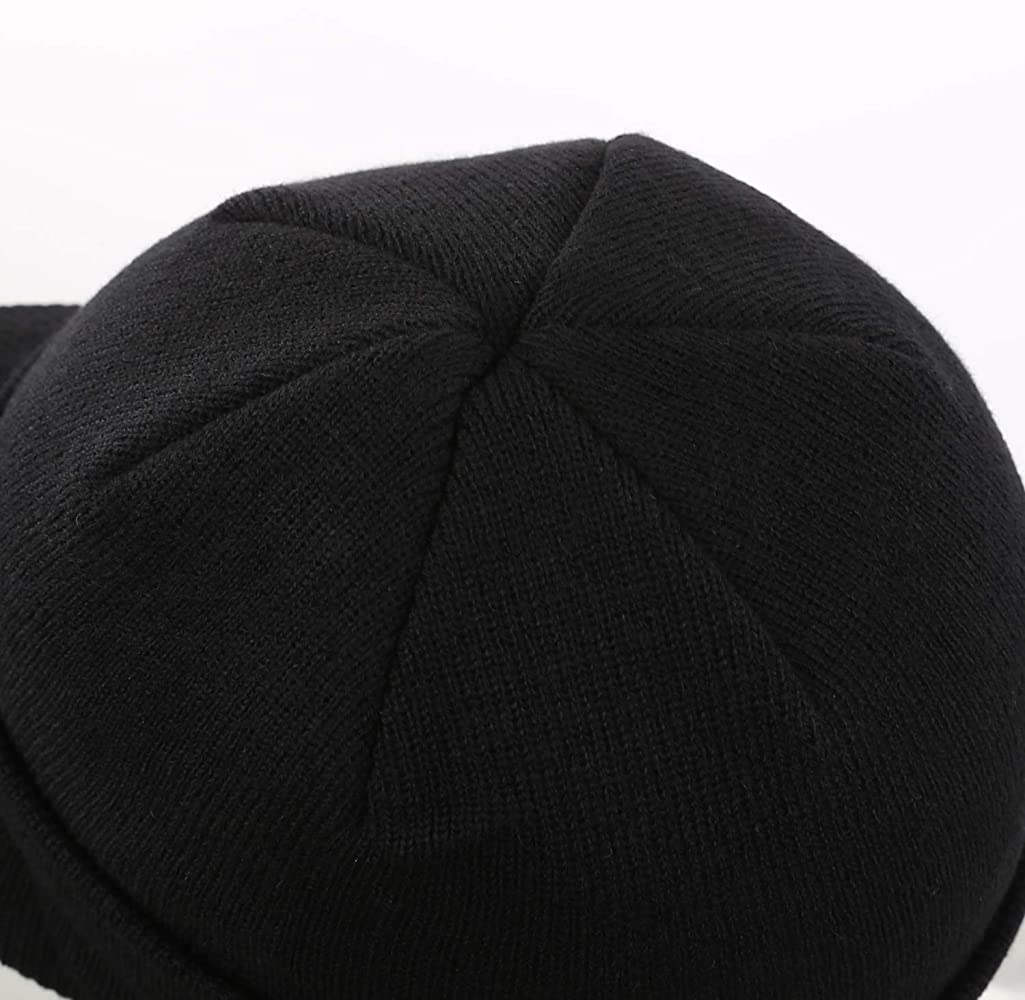 WINTER SPORTS WARM KNIT HAT with BRIM THICK STRETCH BEANIE