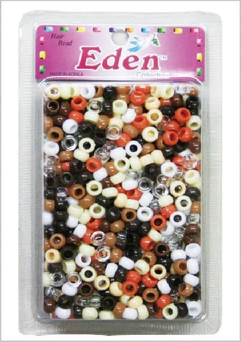 EDEN BROWN MIX ROUND HAIR BEADS