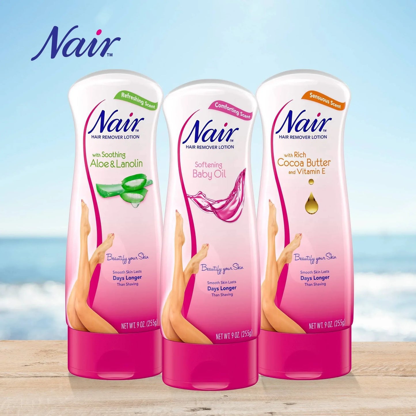 NAIR SOFTENING BABY OIL HAIR REMOVER LOTION 9 OZ.