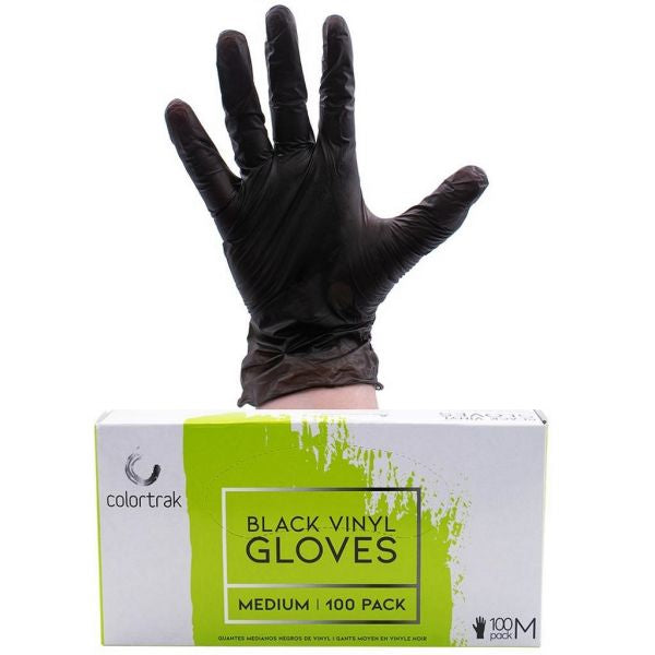 COLORTRAK BLACK VINYL GLOVES (1 PAIR)
