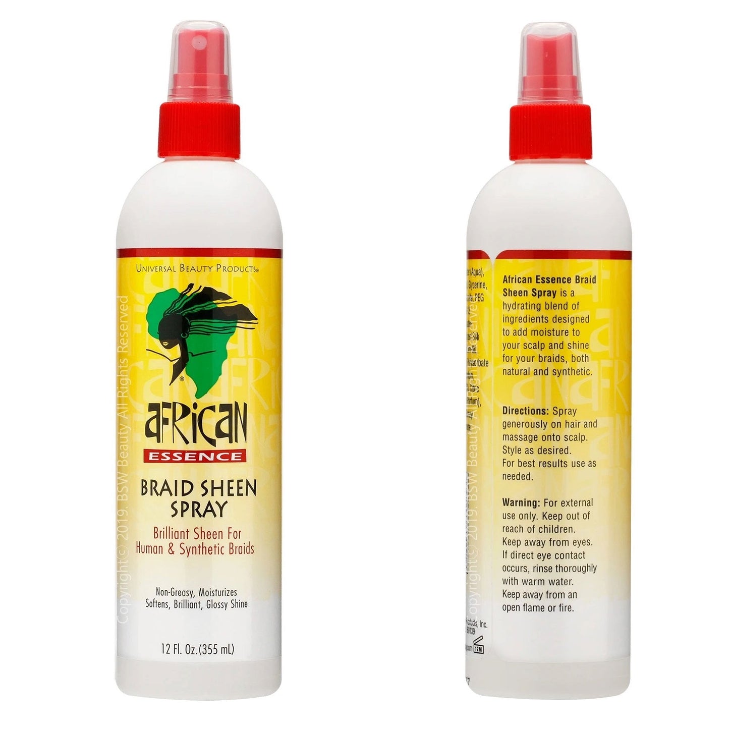 AFRICAN ESSENCE BRAID SHEEN SPRAY 12 OZ.