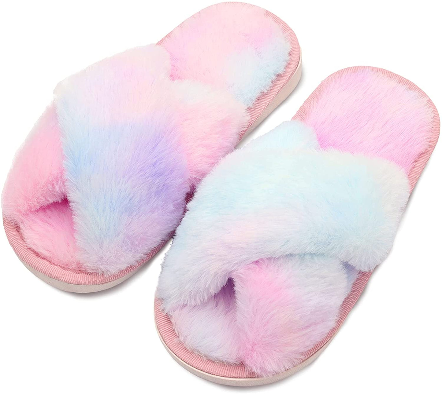 COTTON CANDY FUZZY SLIPPERS