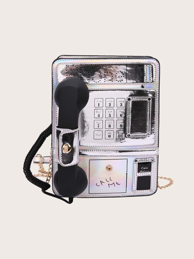 RETRO TELEPHONE SHAPED CROSSBODY BAG