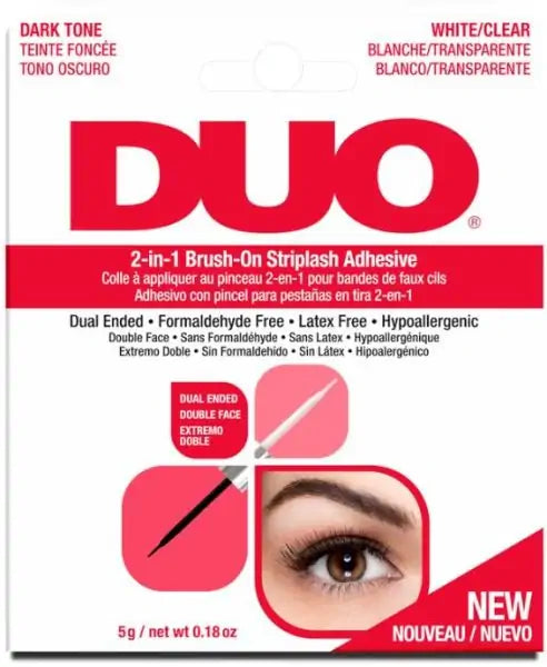 DUO 2-IN-1 BRUSH-ON STRIPLASH ADHESIVE (DARK & CLEAR) 0.18 OZ.