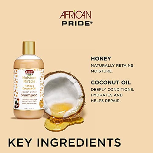 MOISTURE MIRACLE HONEY & COCONUT OIL SHAMPOO 12 FL.OZ.