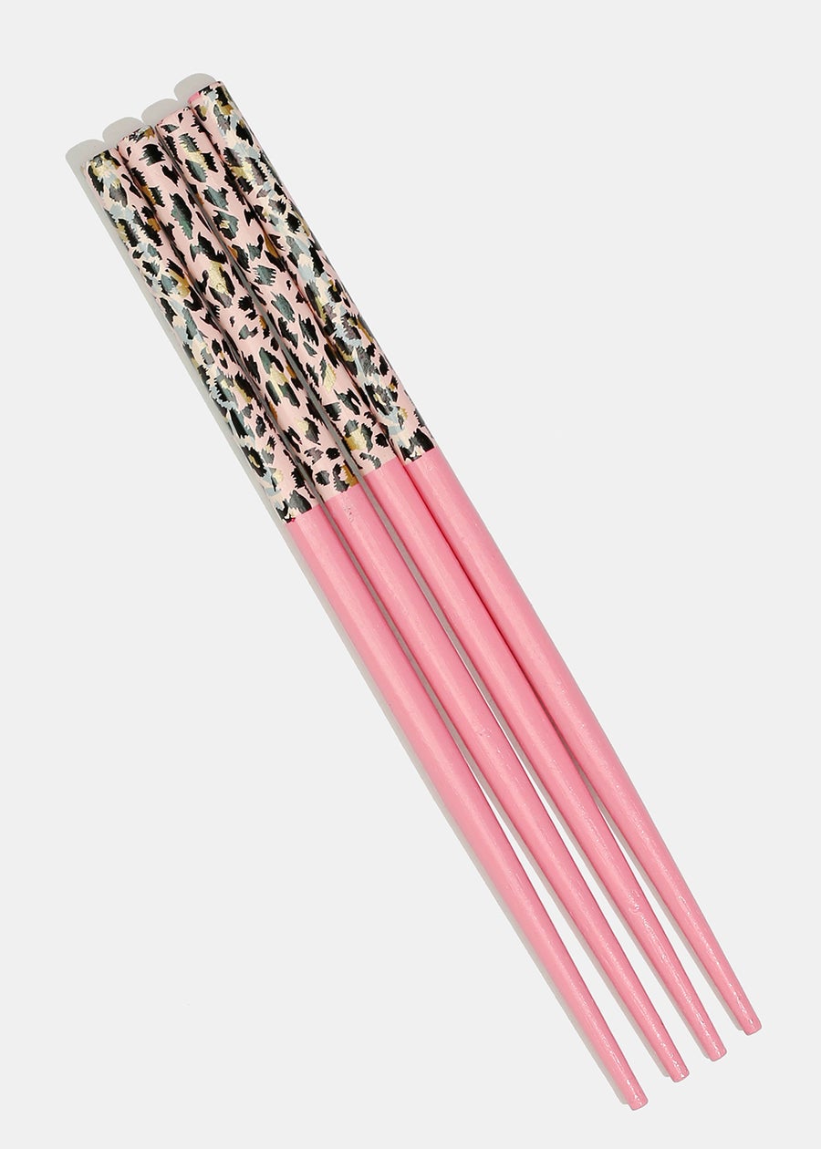 ANIMAL PRINT HAIR STICKS (2 PAIR)