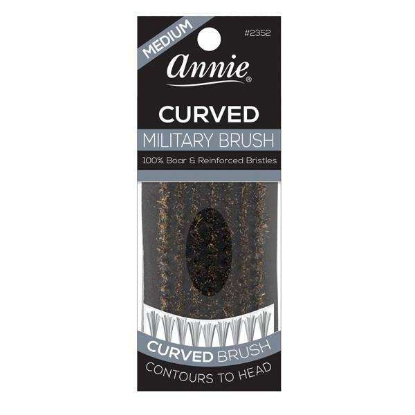 ANNIE MEDIUM MILITARY CURVED 100% PURE BOAR BRISTLES BRUSH