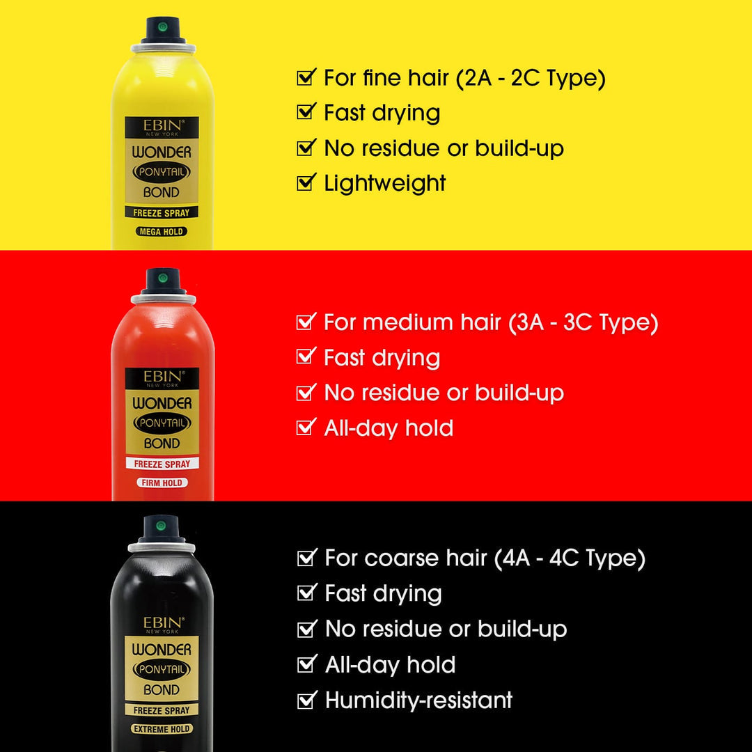EBIN WONDER PONYTAIL BOND FREEZE SPRAY 8 OZ.