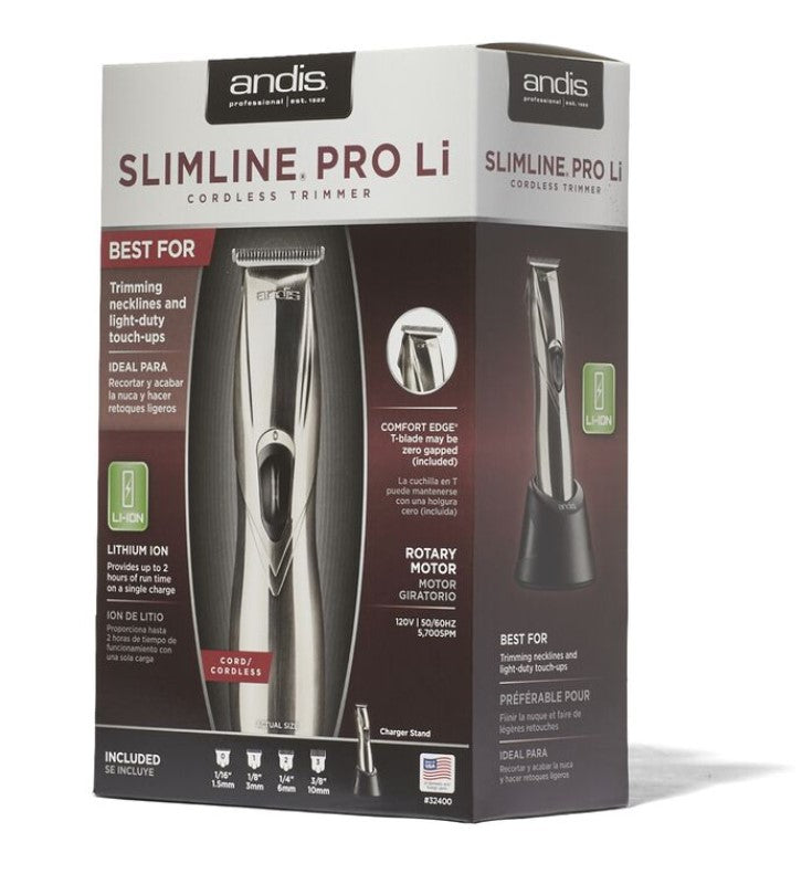 ANDIS SLIMLINE PRO LI CORDLESS TRIMMER (T-BLADE) #32400
