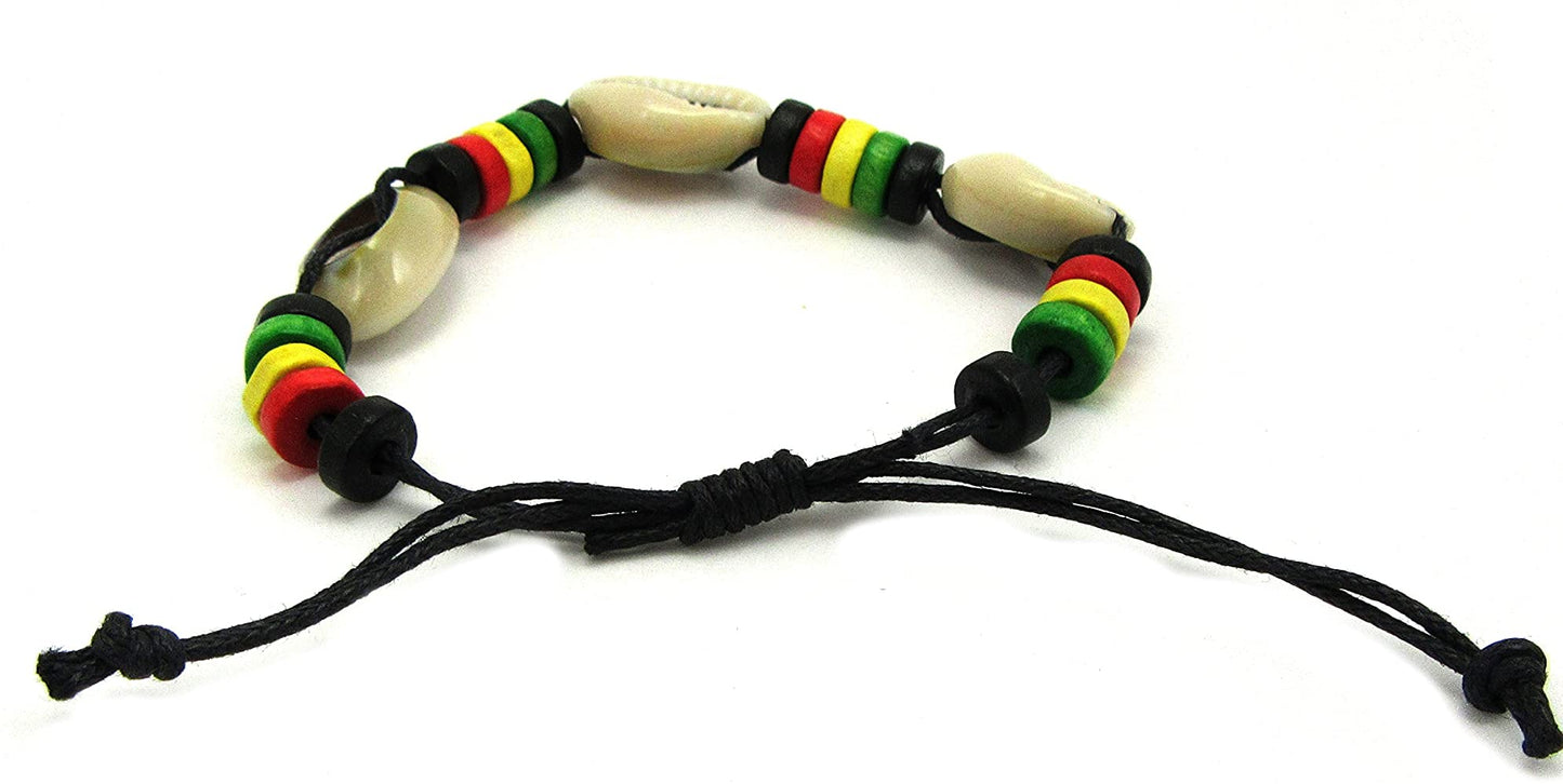 COWRIE SHELL RASTA BRACELET (2 PCS)