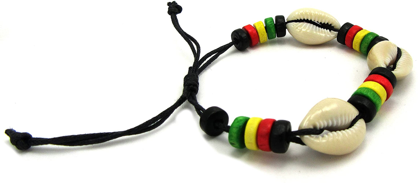 COWRIE SHELL RASTA BRACELET (2 PCS)
