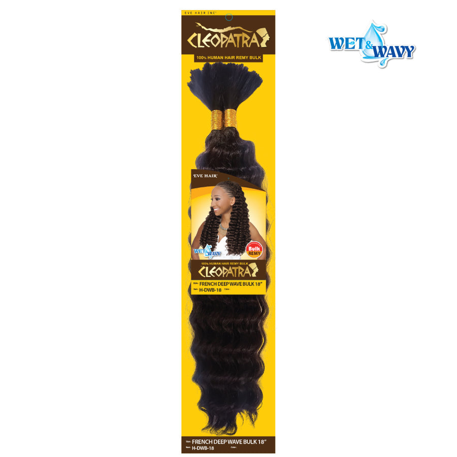 Eve Hair Cleopatra French Deep Wave Bulk 18" Remy Hair