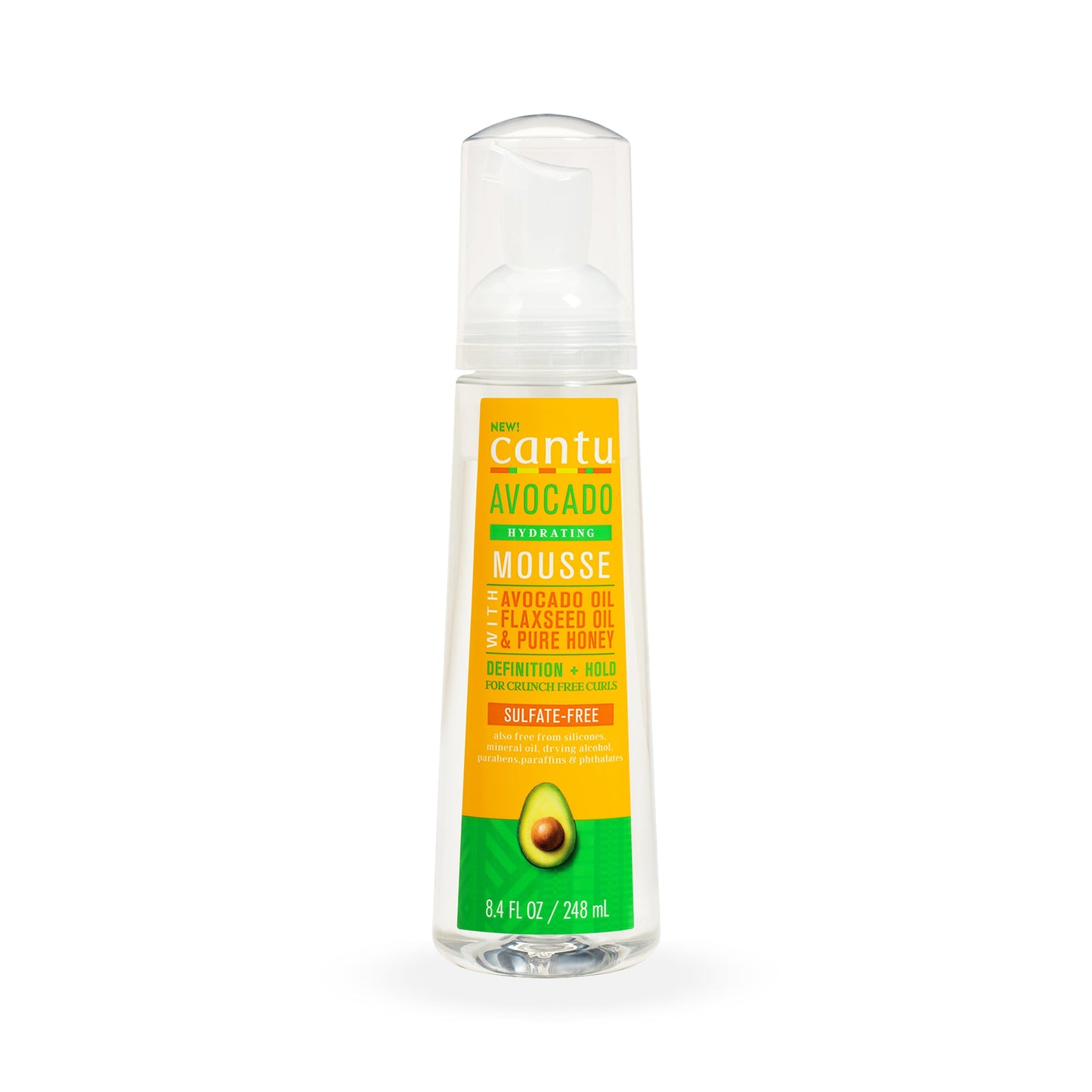 CANTU HYDRATING HAIR STYLING MOUSSE WITH AVOCADO OIL, FLAXSEED OIL & PURE HONEY, 8.4 OZ.
