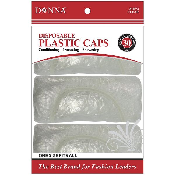 DONNA DISPOSABLE PLASTIC CAPS CLEAR