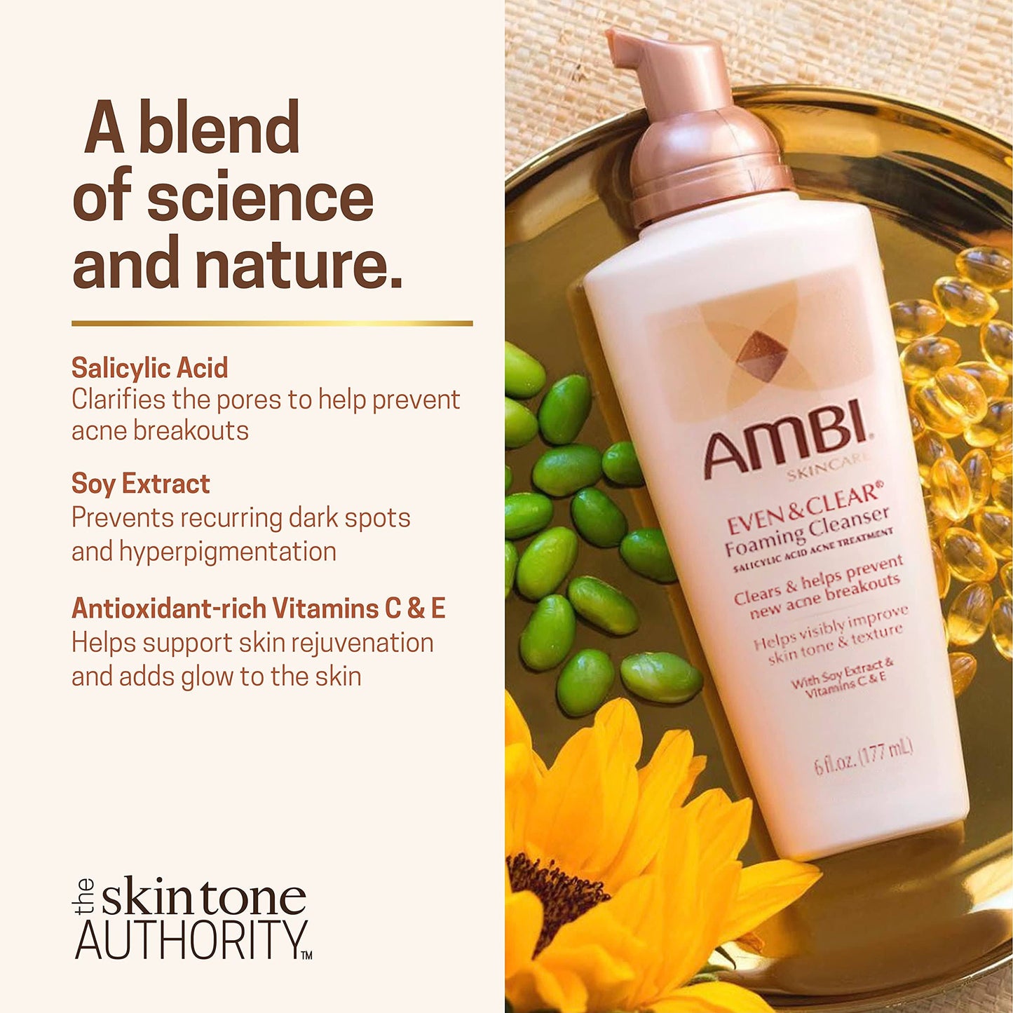 AMBI EVEN & CLEAR FOAMING CLEANSER 6OZ.