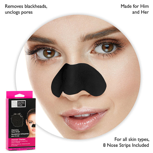 GLOBAL BEAUTY CARE CHARCOAL CLEANSING NOSE STRIPS (3CT)