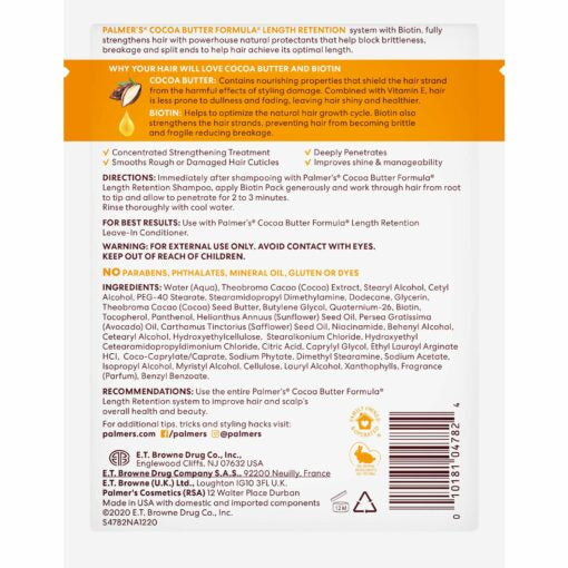 PALMERS’S COCOA BUTTER FORMULA LENGTH RETENTION + BIOTIN PACK 2.1 FL.OZ.