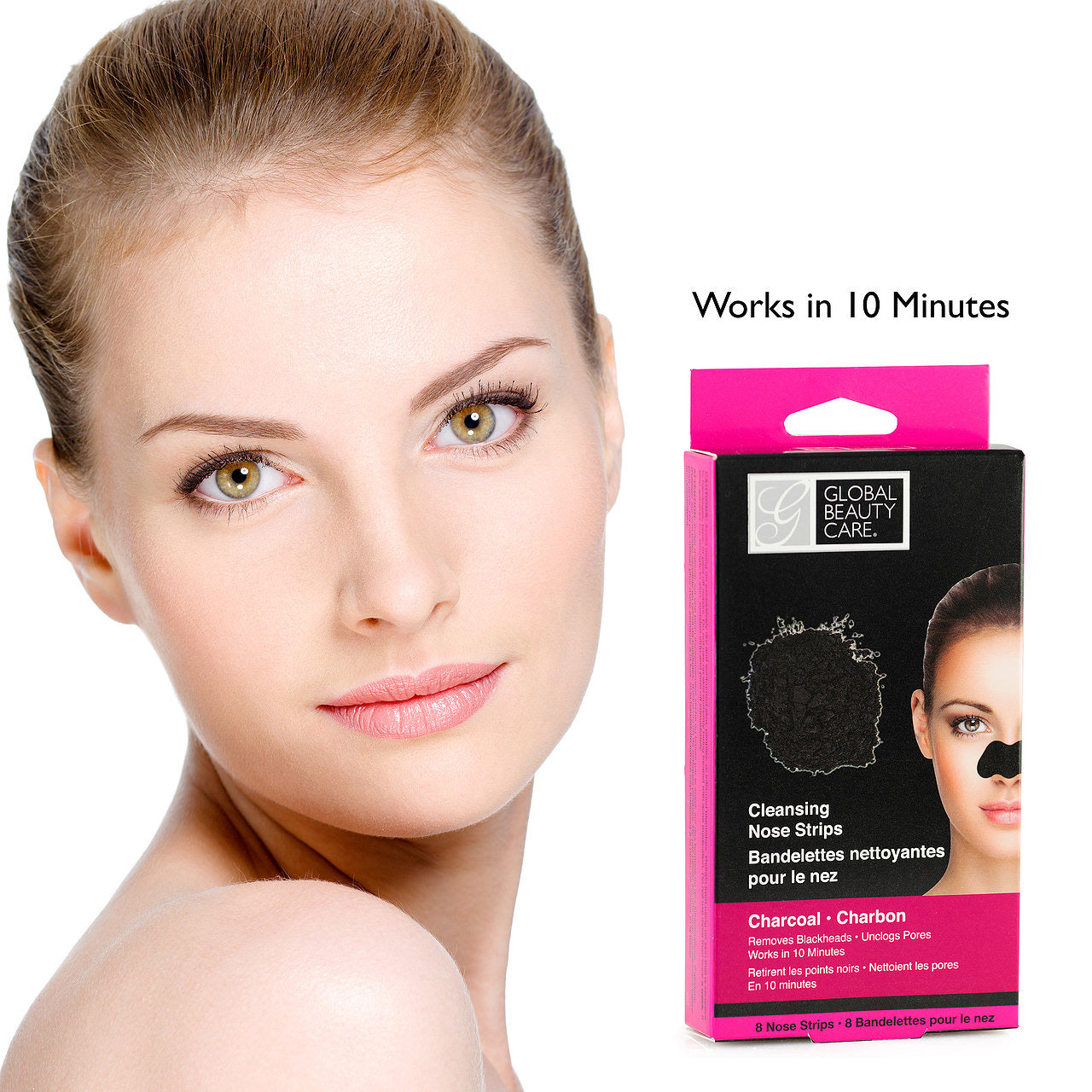 GLOBAL BEAUTY CARE CHARCOAL CLEANSING NOSE STRIPS (3CT)