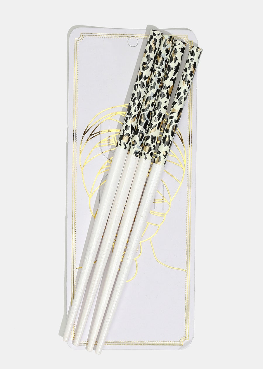 ANIMAL PRINT HAIR STICKS (2 PAIR)