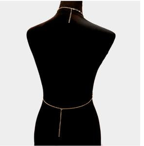BACKLESS TOP MESH STONE CHAIN- BODY JEWELRY