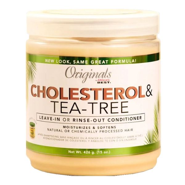 AFRICA'S BEST ORIGINALS CHOLESTEROL & TEA-TREE LEAVE-IN OR RINSE-OUT CONDITIONER 15 OZ.